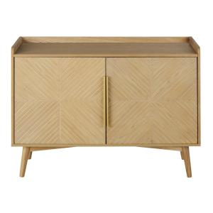 Buffet vintage 2 portes beige et métal coloris laiton doré…