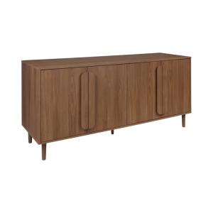 Buffet vintage décor bois de noyer 4 portes 160cm