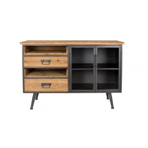 Buffet vintage en bois et acier