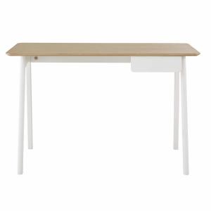 Bureau 1 tiroir bicolore plateau placage en chêne pieds en…