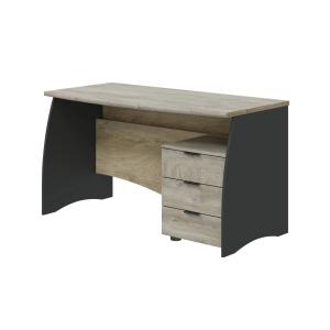 Bureau effet bois beige, anthracite 136x67 cm