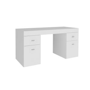 Bureau effet bois blanc brillant 130x60 cm