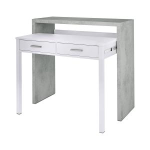 Bureau effet bois ciment, blanc 99x36cm