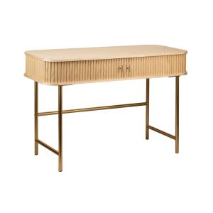 Bureau en bois et laiton - 120x50 cm