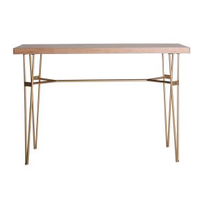 Bureau en fer et bois noir et or 117x50.8x76.8