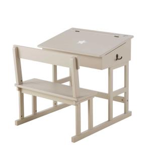 Bureau enfant taupe imprimé étoile blanche