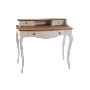 Bureau secrétaire en bois blanc shabby chic