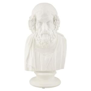 Buste d'un sage en résine blanche 12.9x12.5x25 cm