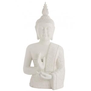 Buste de bouddha zen en résine blanc 62x42x124 cm