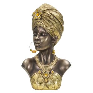 Buste de femme en résine dorée 23,5x17,5x39,5 cm