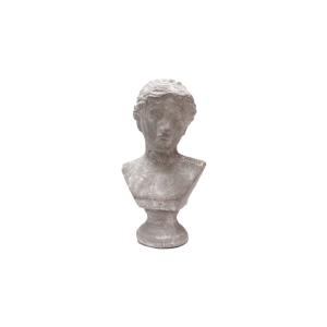 Buste femme en béton gris 14 x 11.5 x 25.5cm