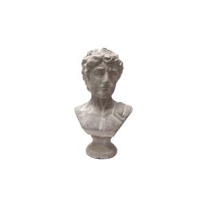 Buste homme en béton gris 14.5 x 10.5 x 26.5cm