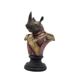 Buste rhino colonel 19x16x29cm