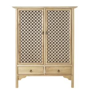 Cabinet de rangement 2 portes 3 tiroirs en pin recyclé