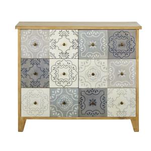 Cabinet de rangement 6 tiroirs en trompe l'œil motifs arabe…