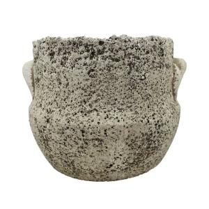 Cache-pot Antique en béton gris vieilli Ø17 x 13.5 cm