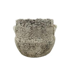 Cache-pot Antique en béton gris vieilli Ø20 x 16 cm