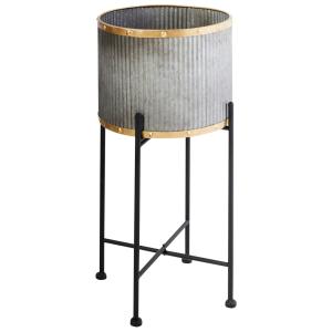 Cache-pot d'extérieur en métal gris H52