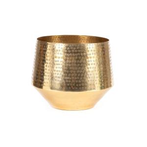 Cache-pot en aluminium brass 36x36x28 cm