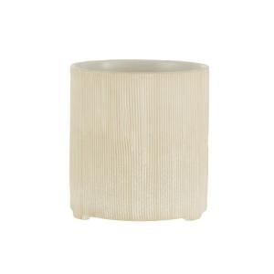 Cache-pot en céramique beige 14.5x14.5x15.5 cm