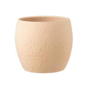 Cache-pot en céramique beige 20x20x18 cm