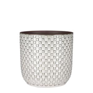 Cache-pot en céramique blanc D21,5