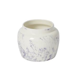 Cache-pot en céramique blanc et violet D15