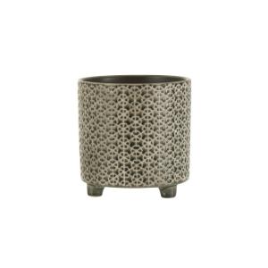 Cache-pot en céramique gris 16.5x16.5x16.5 cm