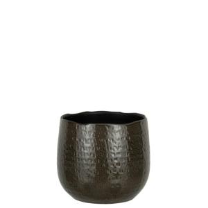 Cache-pot en céramique gris foncé 25x25x22cm
