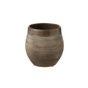 Cache-pot en céramique marron 19x19x19 cm