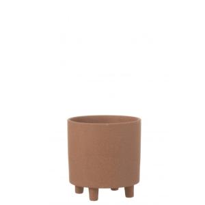 Cache-pot en céramique marron 20.5x20.5x21 cm