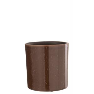 Cache-pot en céramique marron 20x20x20 cm