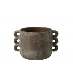 Cache-pot en céramique marron 24x18.5x15.5 cm