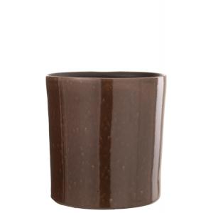 Cache-pot en céramique marron 24x24x24 cm