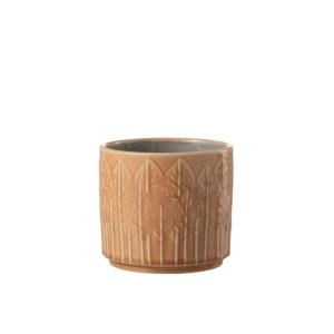 Cache-pot en céramique orange 14x14x13 cm