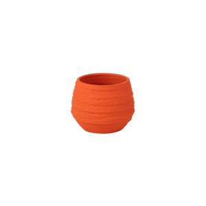 Cache-pot en céramique orange 17x14x14 cm