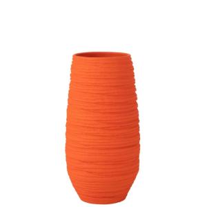 Cache-pot en céramique orange 28x25x55 cm