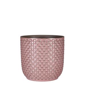 Cache-pot en céramique rose clair D19,5