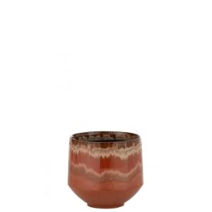 Cache-pot en céramique rouge 21x21x20.05 cm