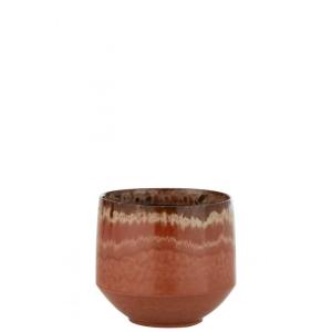 Cache-pot en céramique rouge 24.5x24.5x23.5 cm