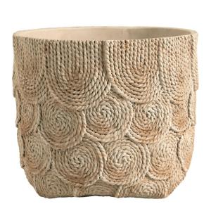 Cache-pot en ciment crème - 31,5 x 31,5 x 26,5 cm