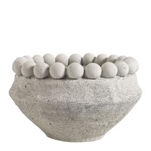 Cache-pot en ciment gris clair - 19,5 x 19,5 x 11,7 cm