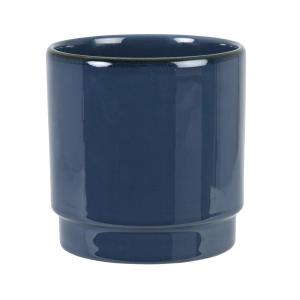 Cache-pot en faïence bleue H16