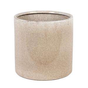 Cache-pot en grès cappuccino et beige H22
