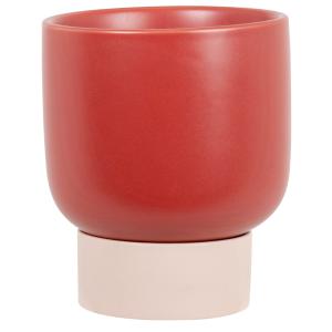 Cache-pot en grès rose et rouge H16