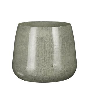 Cache-pot en métal gris D19