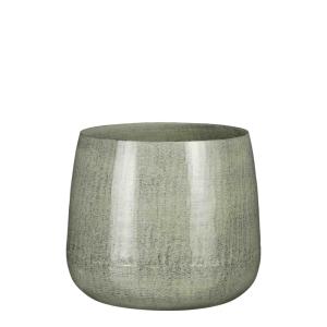 Cache-pot en métal gris D23