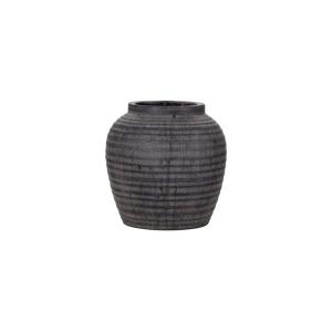 Cache-pot en terre cuite gris D26