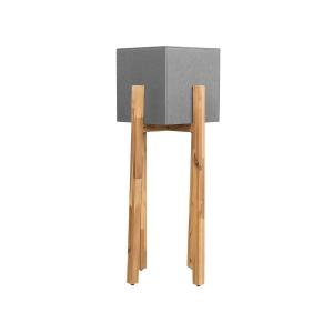 Cache-pot gris avec support en bois carré 30x30x95cm