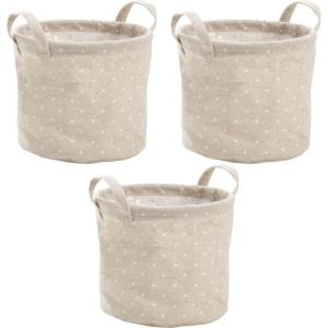Cache pot jute pois blancs (lot de 3)